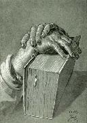 Albrecht Durer Hand Study with Bible - Drawing oil on canvas